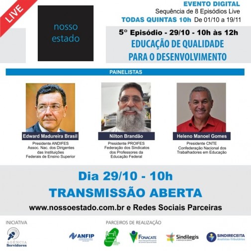 PROIFES participa de Live Educação de Qualidade para o desenvolvimento nesta quinta-feira, 29, às 10h